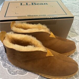 L.L. Bean Women’s Tan Shearling-Lined Slippers